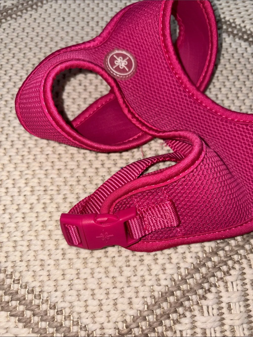 Magenta Padded Mesh Dog Harness with Logo Accent